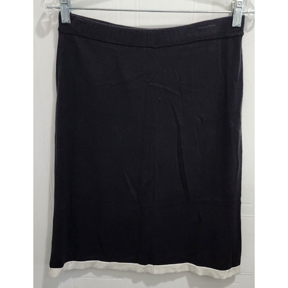 Kate Hill Women's Knit Sweater Skirt Silk/Cotton Blend Knee Length Black Size S